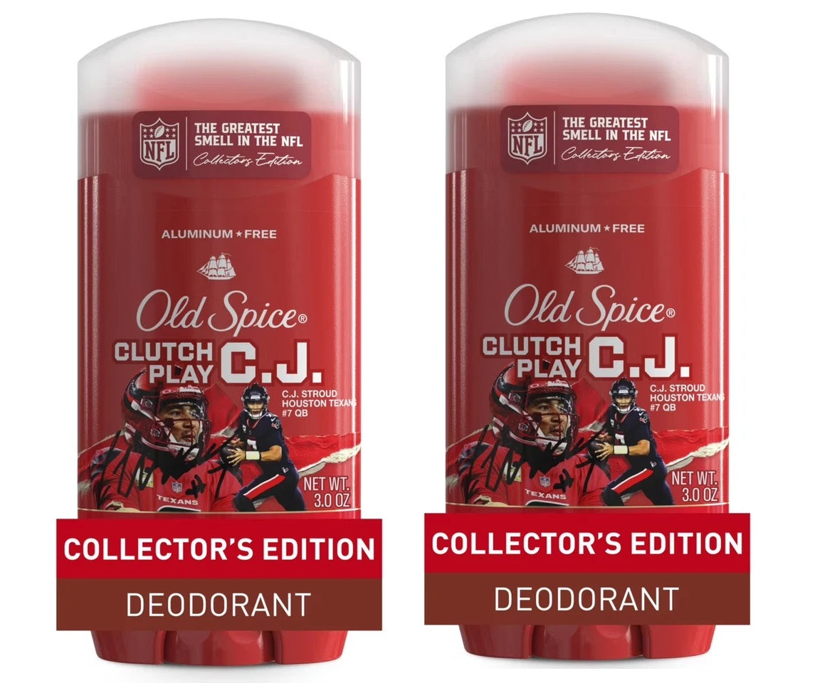 Old Spice NFL Clutch Play CJ Houston Texans Deodorant 3oz - Set of 2