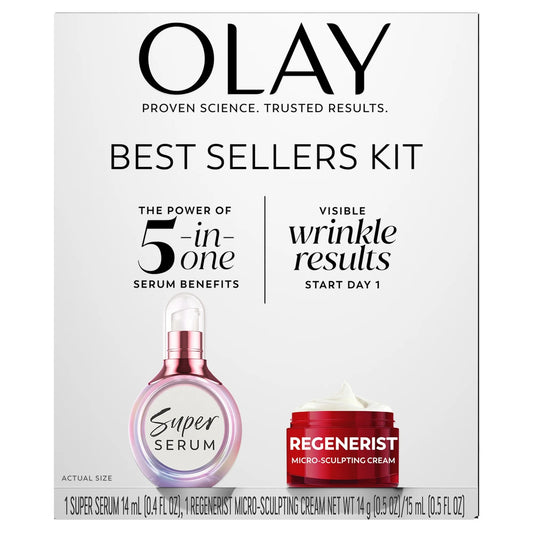 Olay Super Serum & MicroSculpting Cream Mini Duo 0.4 fl oz, MSC 0.5 fl oz